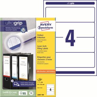 Avery Zweckform L6061-100 Etikety na pořadače | 59x192 mm, 400 ks, 100xA4