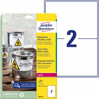 Avery Zweckform L7068-20 Odolné etikety | 199,6x143,5 mm, 40 ks, 20xA4