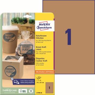 Avery Zweckform L7109-25 Kraftové etikety A4 | 210x297 mm, 25 ks