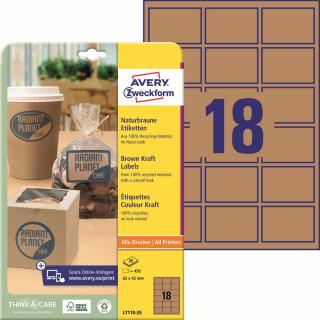 Avery Zweckform L7110-25 Kraftové etikety | 62x42 mm, 450 ks, 25xA4