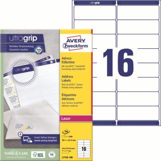 Avery Zweckform L7162-100 Adresní etikety | 99,1x33,9 mm, 1.600 ks, 100xA4
