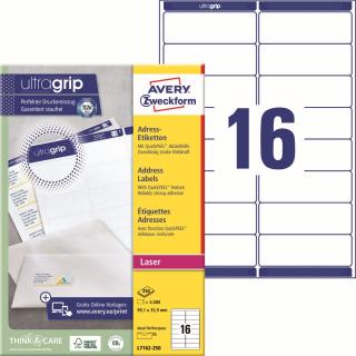 Avery Zweckform L7162-250 Adresní etikety | 99,1x33,9 mm, 4.000 ks, 250xA4