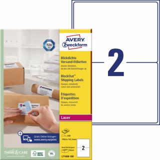 Avery Zweckform L7168B-100 Etikety na zásilky | 199,6x143,5 mm, 200 ks, 100xA4