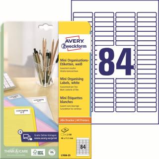 Avery Zweckform L7656-25 Samolepící etikety | 46x11,1 mm, 2.100 ks, 25xA4
