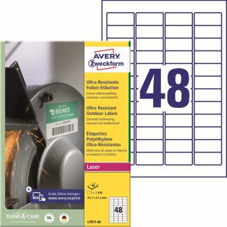 Avery Zweckform L7911-40 Ultra odolné etikety | 45,7x21,2 mm, 1.920 ks, 40xA4