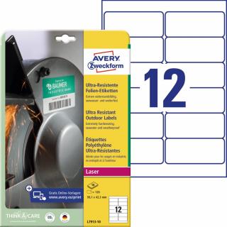 Avery Zweckform L7913-10 Ultra odolné etikety | 99,1x42,3 mm, 120 ks, 10xA4