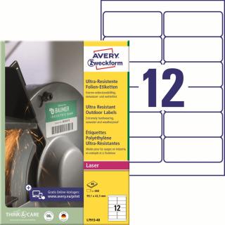 Avery Zweckform L7913-40 Ultra odolné etikety | 99,1x42,3 mm, 480 ks, 40xA4