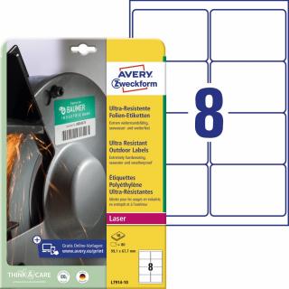 Avery Zweckform L7914-10 Ultra odolné etikety | 99,1x67,7 mm, 80 ks, 10xA4