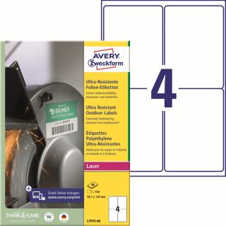Avery Zweckform L7915-40 Ultra odolné etikety | 99,1x139 mm, 160 ks, 40xA4