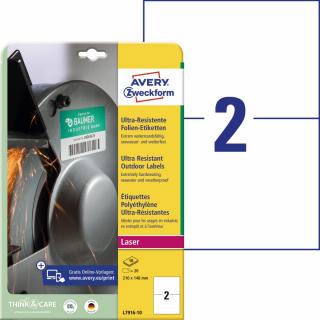 Avery Zweckform L7916-10 Ultra odolné etikety | 210x148 mm, 20 ks, 10xA4