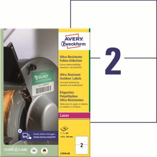 Avery Zweckform L7916-40 Ultra odolné etikety | 210x148 mm, 80 ks, 40xA4