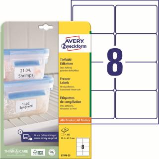 Avery Zweckform L7976-25 Mrazuvzdorné etikety | 99,1x67,7 mm, 200 ks, 25xA4