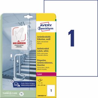 Avery Zweckform L8001REV-10 Antimikrobiální etikety A4 | 210x297 mm, 10 ks