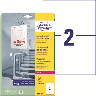Avery Zweckform L8002-10 Antimikrobiální etikety | 210x148 mm, 20 ks, 10xA4