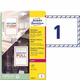 Avery Zweckform L9002-10 Etikety na sklo | 210x148 mm, 10 ks, 10xA5, bílá