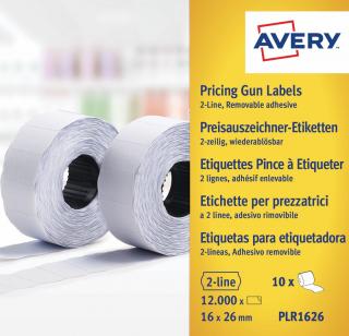 Avery Zweckform PLR1626 Etikety do etiketovacích kleští | 26x16 mm, 12.000 ks