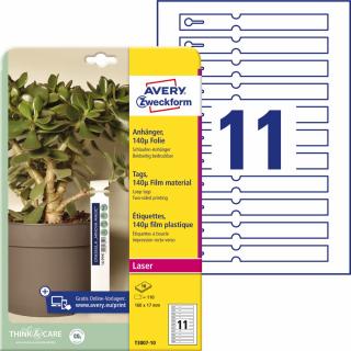 Avery Zweckform T3007-10 Visačky s poutkem | 160x17 mm, 110 ks, 10xA4, PET fólie 190µm