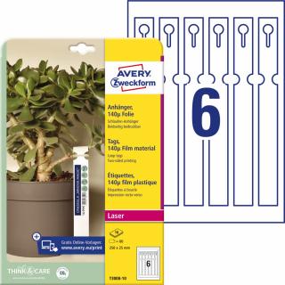 Avery Zweckform T3008-10 Visačky s poutkem | 250x25 mm, 50 ks, 10xA4, PET fólie 190µm