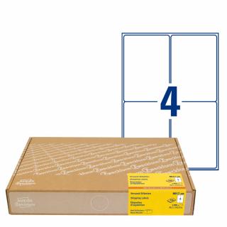 Etikety na balíky | Avery Zweckform 8017-300 | 99,1x143,5 mm, 300xA4, 1.200 ks, bílá