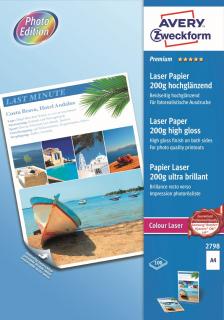 Fotopapír pro laser | Avery Zweckform 2798 | A4, 200g/m2, 100 ks