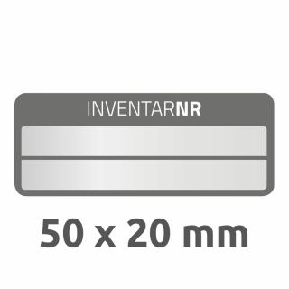 Inventární štítky | Avery Zweckform 6909 | 50x20 mm, 50 ks, stříbrná/černá