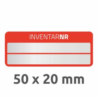 Inventární štítky | Avery Zweckform 6911 | 50x20 mm, 50 ks, stříbrná/červená