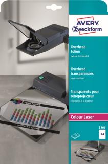 Projektorová fólie | Avery Zweckform 3566 | 20xA4, pro barevný laser
