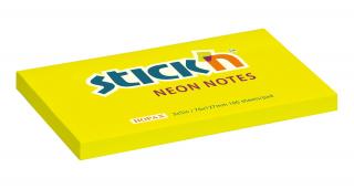 Samolepicí bloček Stick'n 21135 | 127x76 mm, 100 lístků, neonově žlutá