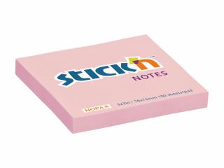 Samolepicí bloček Stick'n 21148 | 76x76 mm, 100 lístků, pastelově růžová