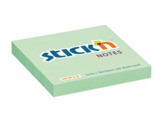 Samolepicí bloček Stick'n 21150 | 76x76 mm, 100 lístků, pastelově zelená