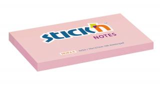Samolepicí bloček Stick'n 21154 | 127x76 mm, 100 lístků, pastelově růžová