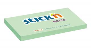 Samolepicí bloček Stick'n 21156 | 127x76 mm, 100 lístků, pastelově zelená