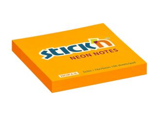 Samolepicí bloček Stick'n 21164 | 76x76 mm, 100 lístků, neonově oranžová