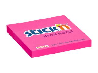 Samolepicí bloček Stick'n 21165 | 76x76 mm, 100 lístků, neonově růžová