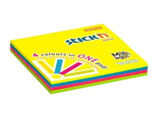 Samolepicí bloček Stick'n 21571 | 76x76 mm, 100 lístků, mix barev