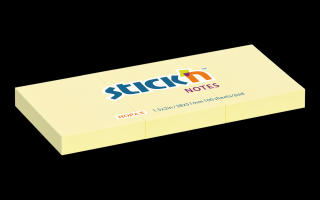 Samolepicí bločky Stick'n 21003 | 51x38 mm, 3x100 lístků, pastelově žlutá