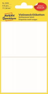 Samolepící etikety | Avery Zweckform 3046 | 77x59 mm, 8 ks, bílá
