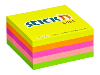 Samolepicí kostka Stick'n 21012 | 76x76 mm, 400 lístků, mix barev