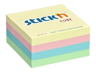 Samolepicí kostka Stick'n 21013 | 76x76 mm, 400 lístků, mix barev