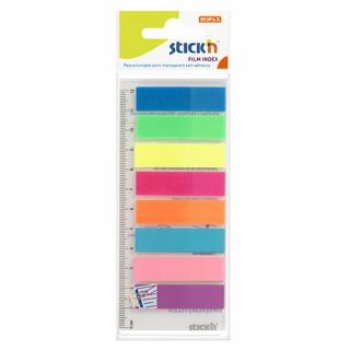 Samolepící záložky Stick'n 21345 | 45x12 mm, 8x25 lístků, mix barev