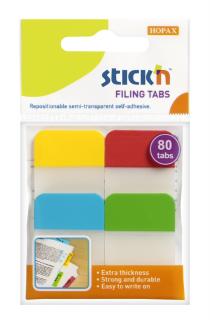 Samolepící záložky Stick'n 21607 | 25x38 mm, 4x20 lístků, mix barev