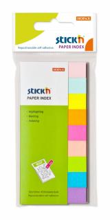 Samolepicí záložky Stick'n 21689 | 50x12 mm, 9x50 lístků, mix barev
