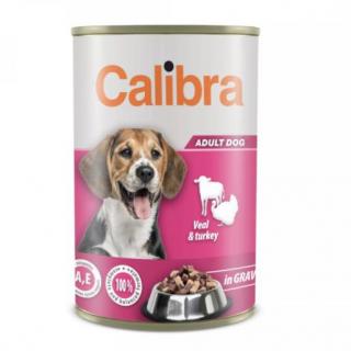 Calibra Dog konz. telecí+krůtí v omáčce 1240 g