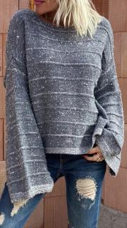 Dámský svetr s rozšířenými rukávy vel.UNI (M,L,XL)