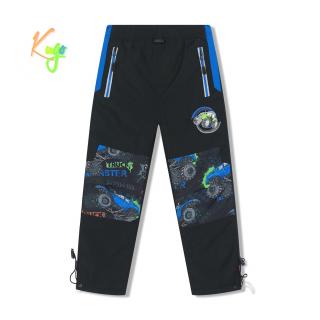 Dětské zateplené kalhoty KUGO BU615 černé s modrými zipy vel.110