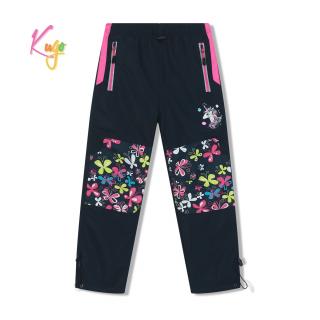 Dětské zateplené kalhoty KUGO BU615 modré s růžovými zipy vel.128