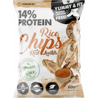 Proteinové rýžové chipsy ForPro® - 60 g Velikost: 60 g, Příchuť: s černou čočkou