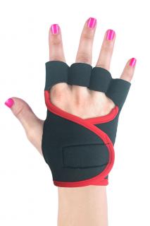 Dámské fitness rukavice - Classic - černé s červeným lemováním Velikost: S