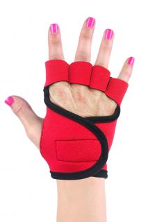 Dámské fitness rukavice - Neon - červené s černým lemováním Velikost: S