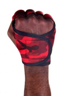 Pánské fitness rukavice - Red Camo Camouflage Velikost: L